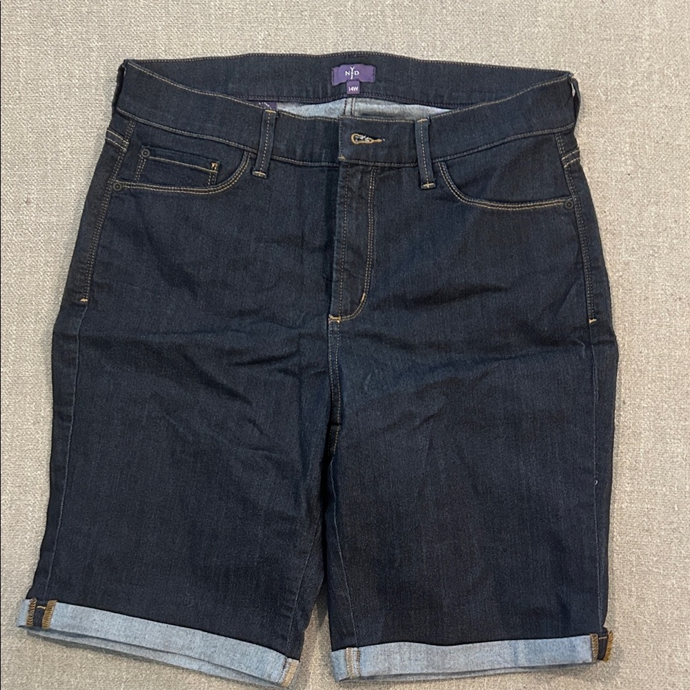 NYDJ Women's Dark Indigo Rolled Hem Jean Shorts